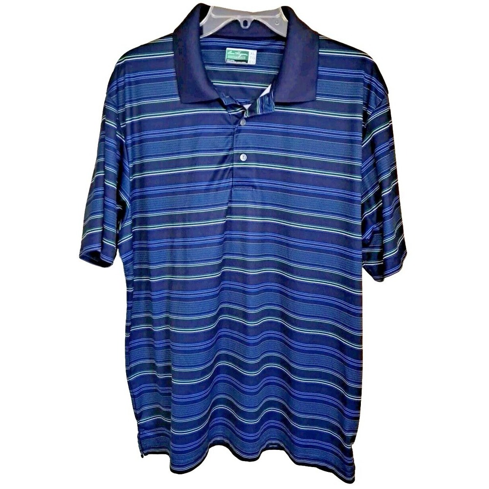 Ben Hogan Shirt Men's XL Performance Polo Short Sleeve Blue 3 Button Pullover
